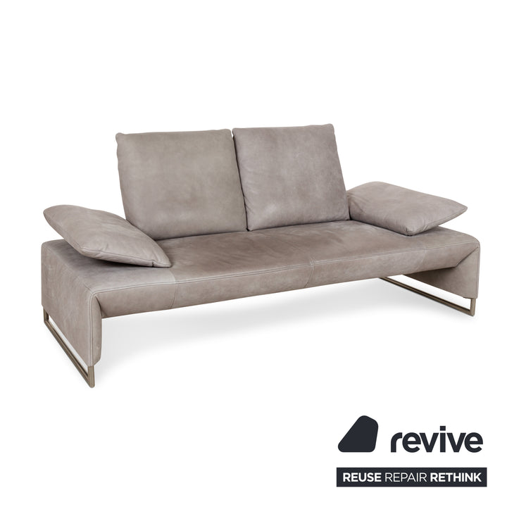 Koinor Ramon Leder Dreisitzer Grau manuelle Funktion Sofa Couch