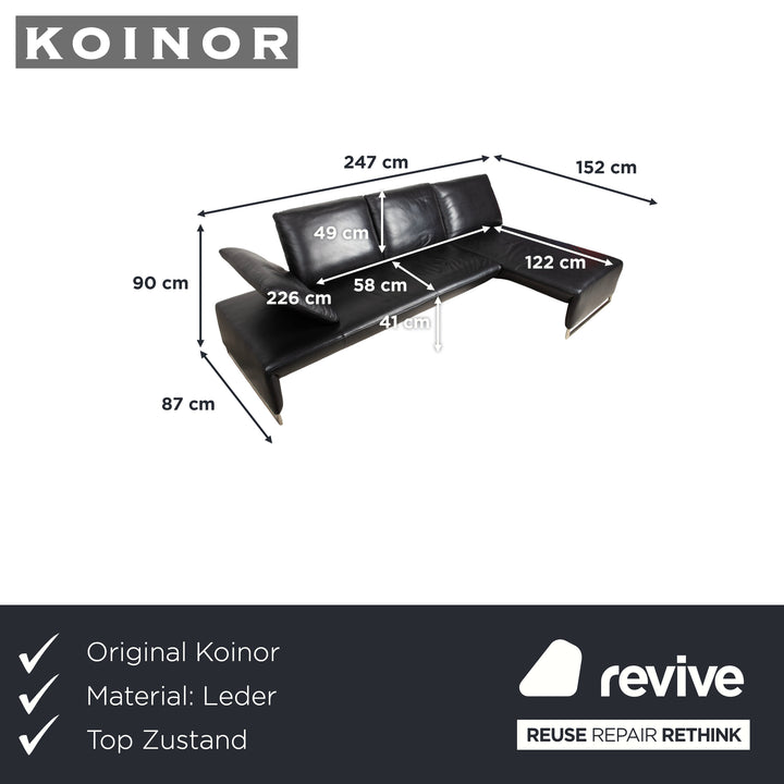 Koinor Ramon Leder Ecksofa Schwarz Sofa Couch
