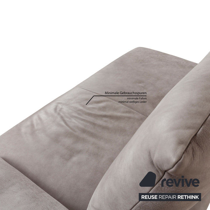 Koinor Ramon Leder Zweisitzer Grau manuelle Funktion Sofa Couch OUTLET