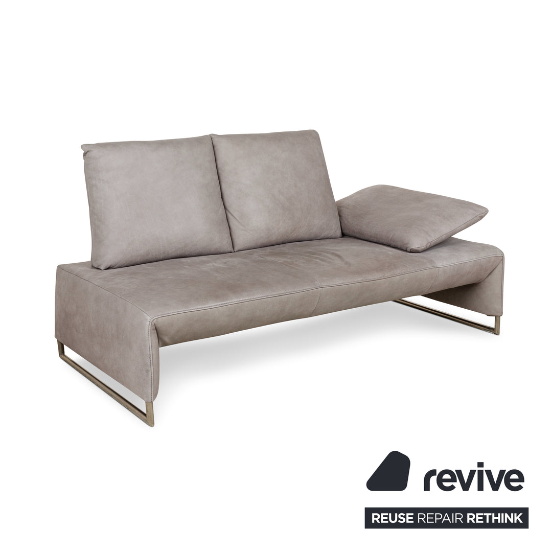 Koinor Ramon Leder Zweisitzer Grau manuelle Funktion Sofa Couch OUTLET