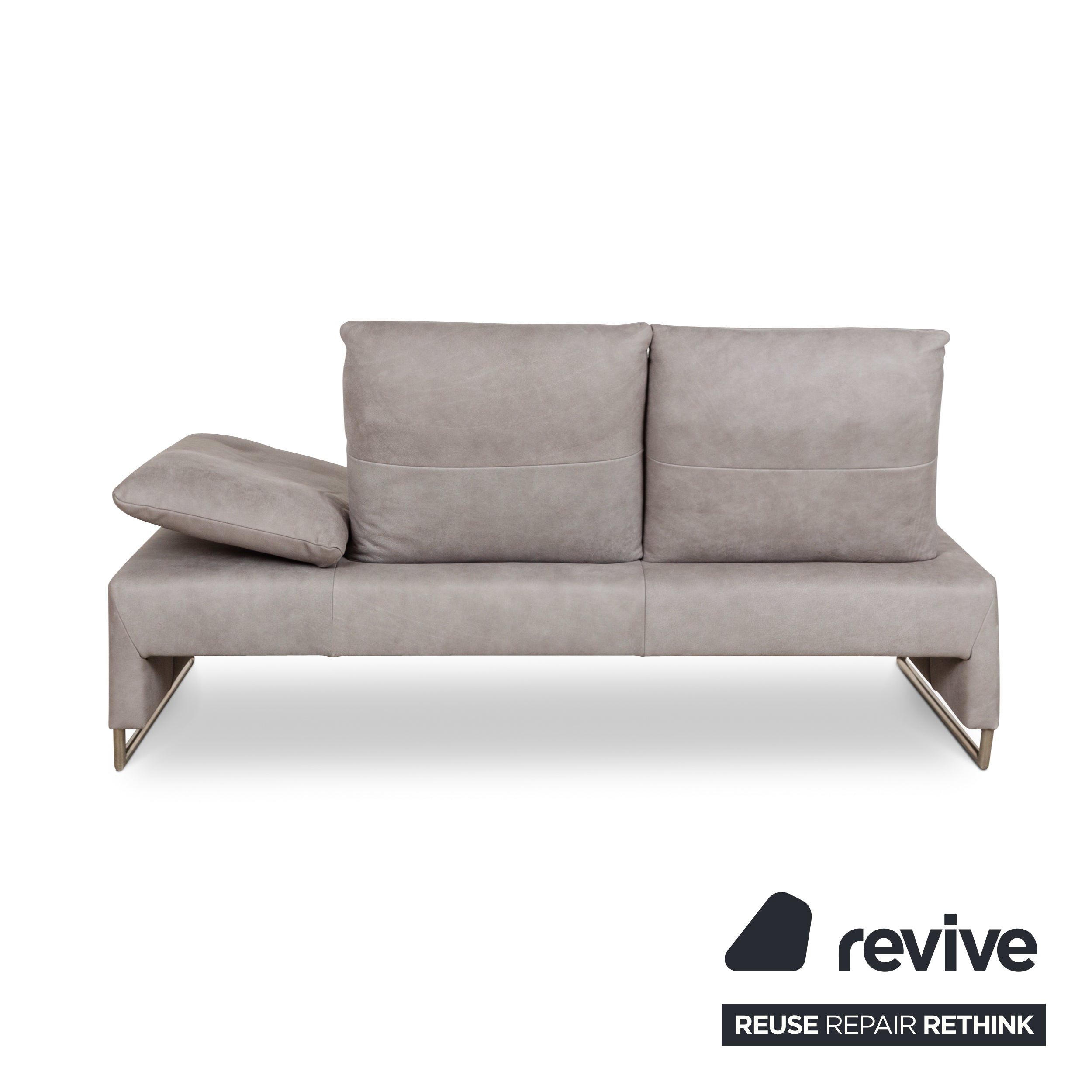 Koinor Ramon Leder Zweisitzer Grau manuelle Funktion Sofa Couch OUTLET