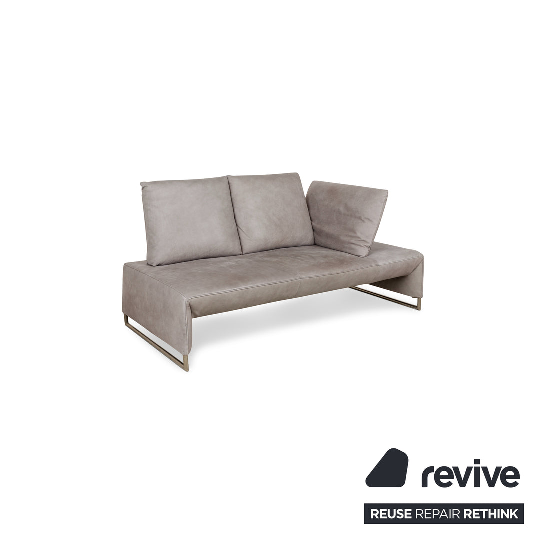 Koinor Ramon Leder Zweisitzer Grau manuelle Funktion Sofa Couch