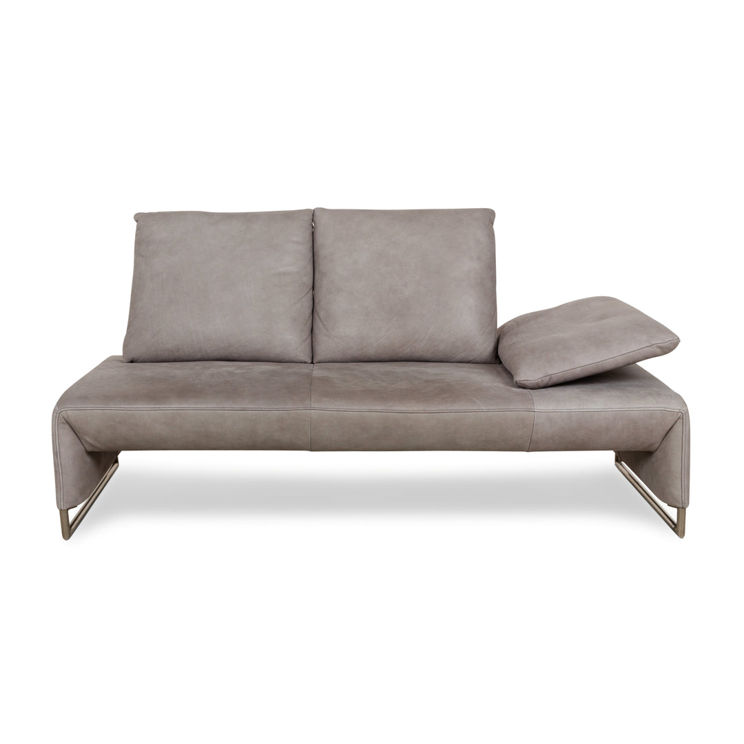 Koinor Ramon Leder Zweisitzer Grau manuelle Funktion Sofa Couch