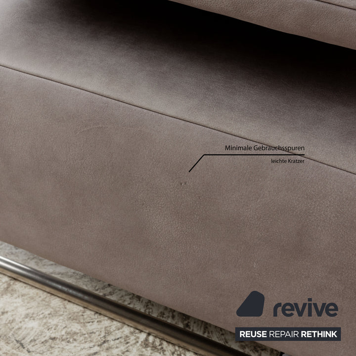 Koinor Ramon Leder Zweisitzer Grau manuelle Funktion Sofa Couch OUTLET