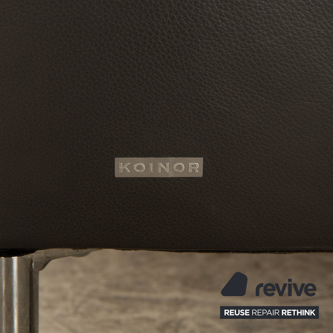 Koinor Ramon Leather Two Seater Gray Sofa Couch Manual Function