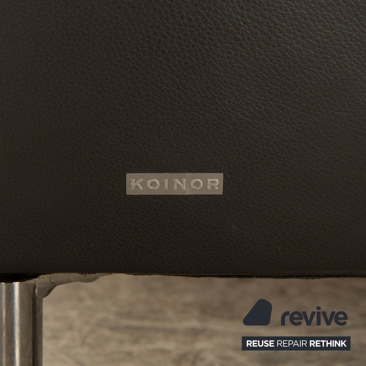 Koinor Ramon Leather Two Seater Gray Sofa Couch Manual Function