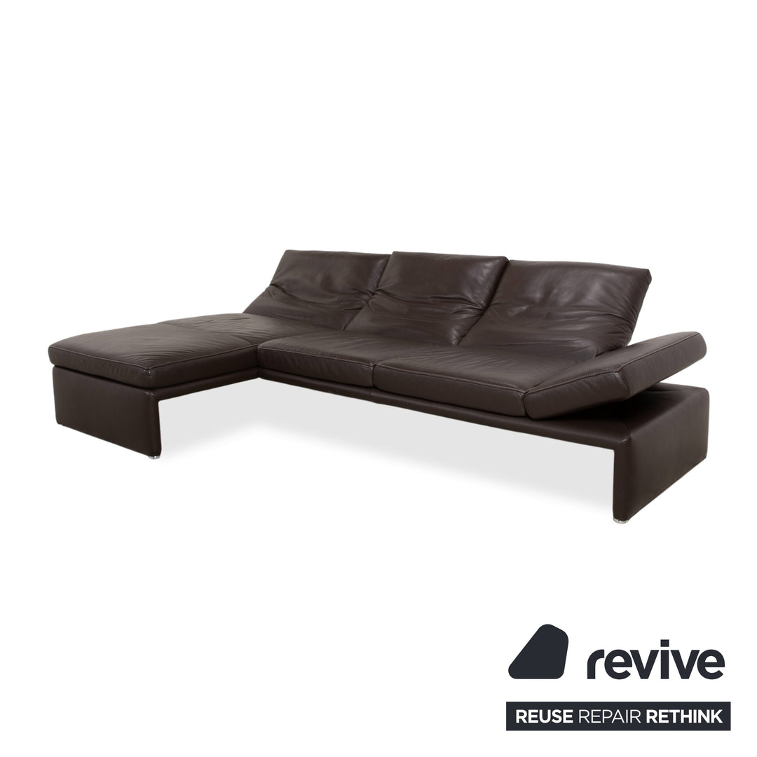 Koinor Raoul Sofa Set Leather Corner Sofa Stool Brown Manual Function Left Chaise Longue