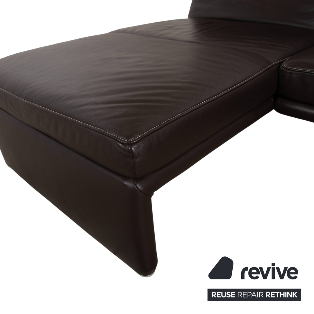 Koinor Raoul Sofa Set Leather Corner Sofa Stool Brown Manual Function Left Chaise Longue