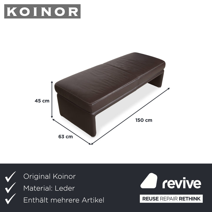 Koinor Raoul Sofa Set Leather Corner Sofa Stool Brown Manual Function Left Chaise Longue