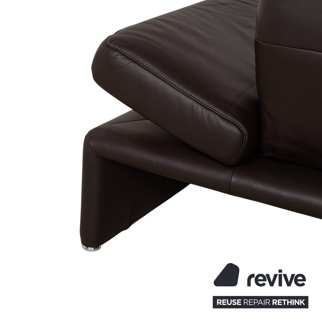 Koinor Raoul Sofa Set Leather Corner Sofa Stool Brown Manual Function Left Chaise Longue