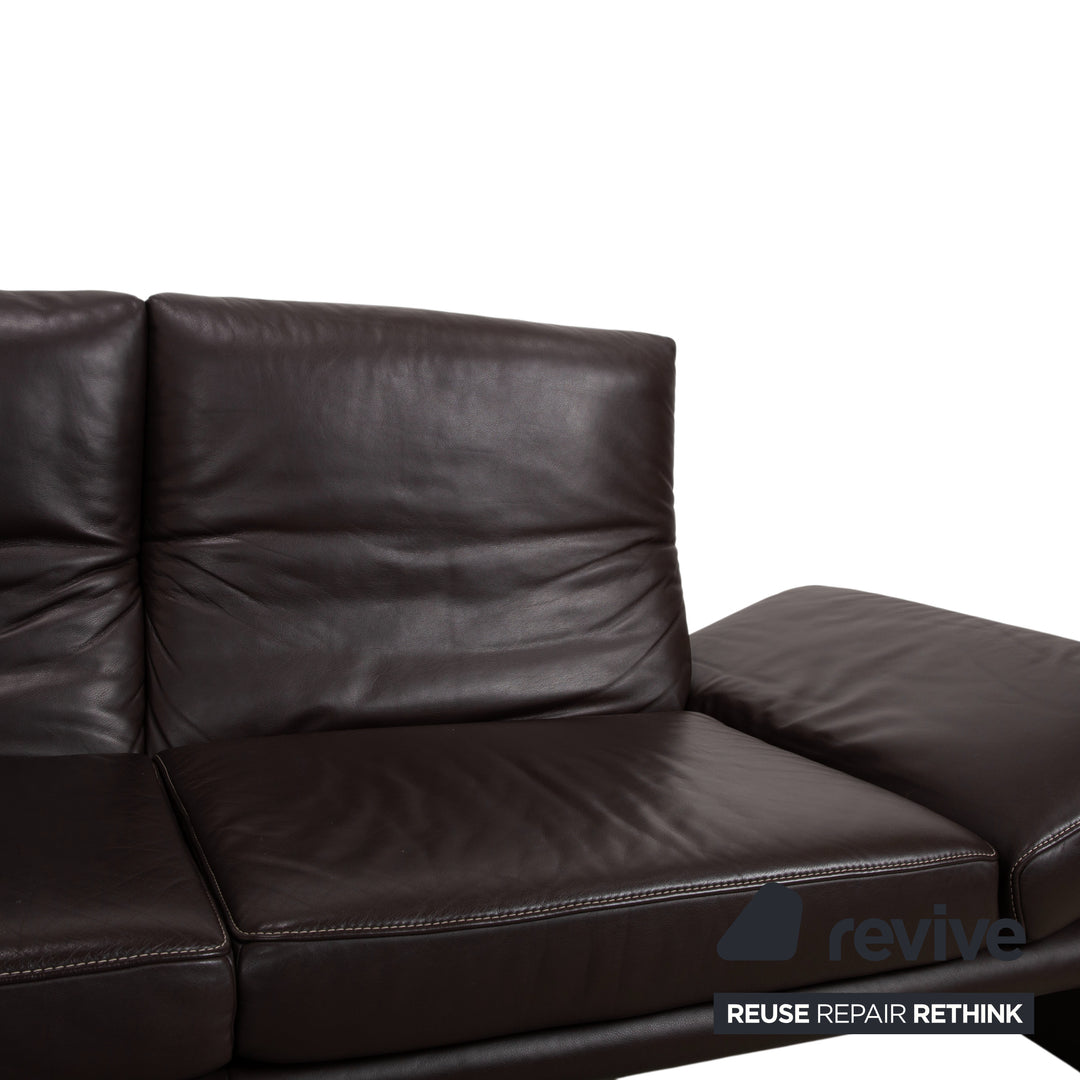 Koinor Raoul Sofa Set Leather Corner Sofa Stool Brown Manual Function Left Chaise Longue