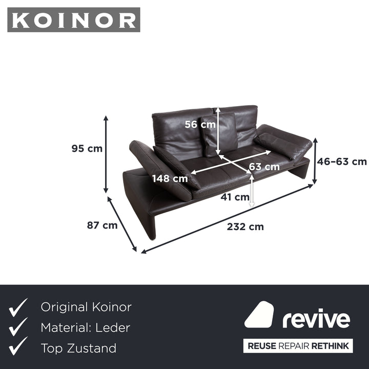 Koinor Raoul Canapé trois places en cuir marron