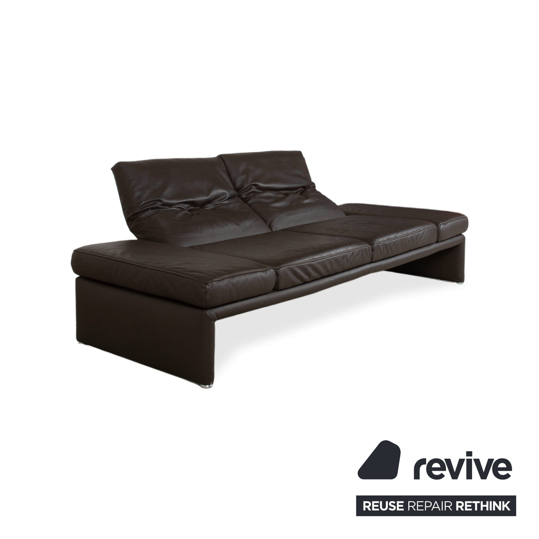 Koinor Raoul Leder Dreisitzer Braun Espresso Sofa Couch manuelle Relaxfunktion