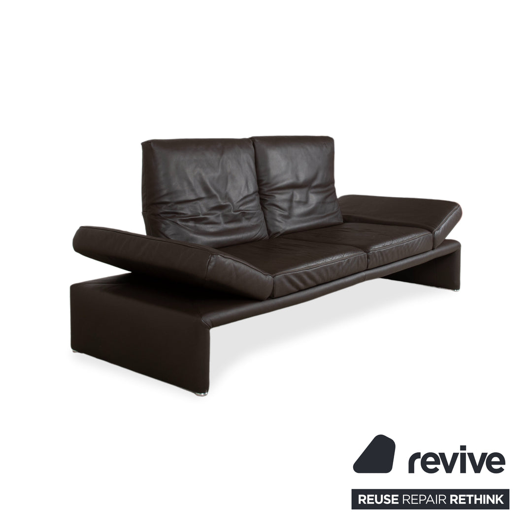 Koinor Raoul Leder Dreisitzer Braun Espresso Sofa Couch manuelle Relaxfunktion