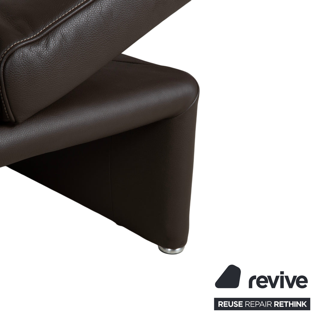 Koinor Raoul Leder Dreisitzer Braun Espresso Sofa Couch manuelle Relaxfunktion