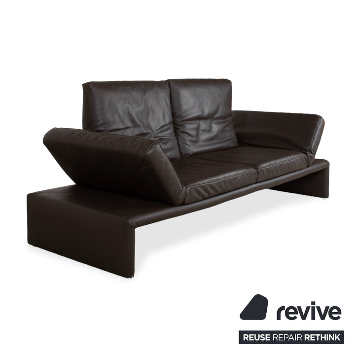 Koinor Raoul Leder Dreisitzer Braun Espresso Sofa Couch manuelle Relaxfunktion