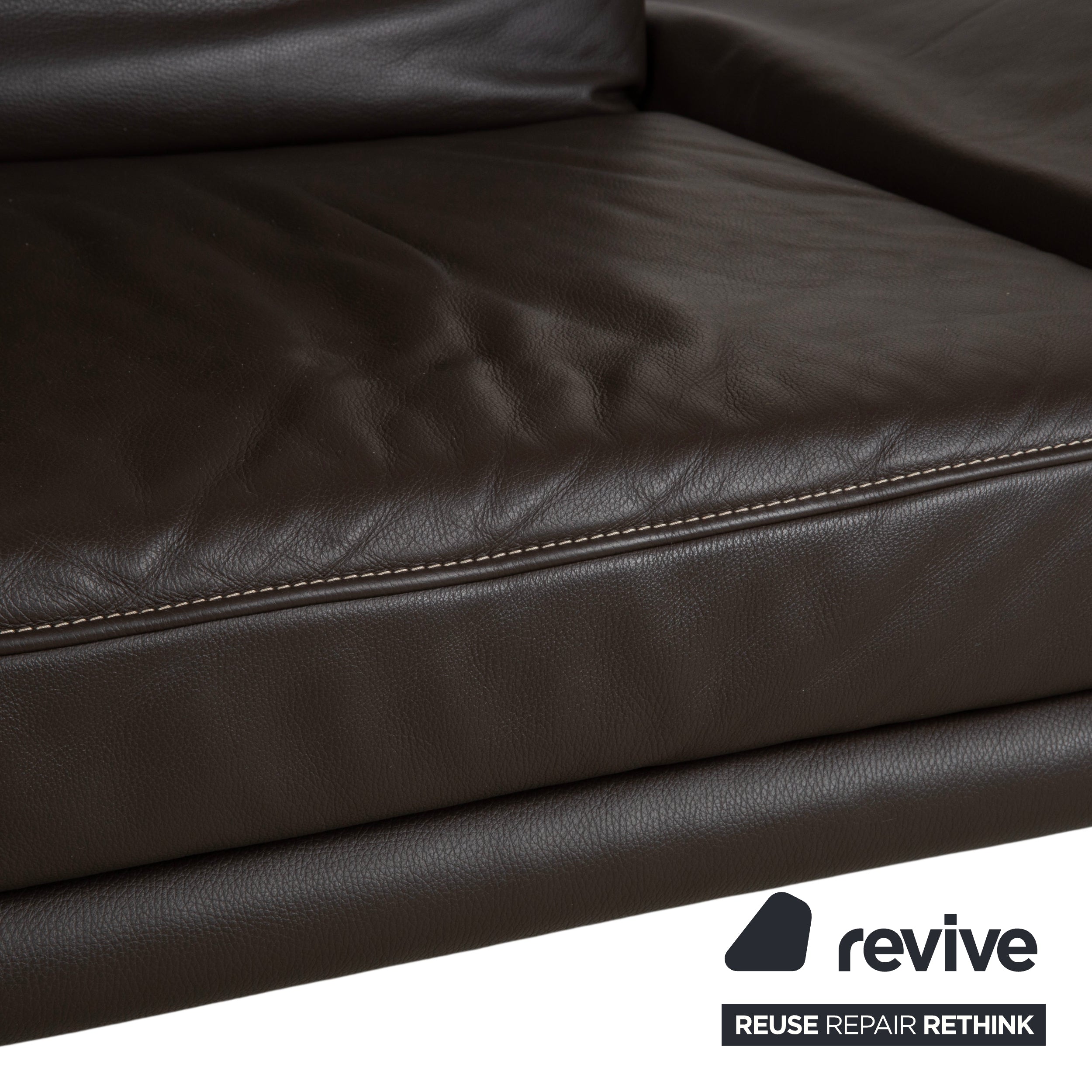 Koinor Raoul Leder Dreisitzer Braun Espresso Sofa Couch manuelle Relaxfunktion