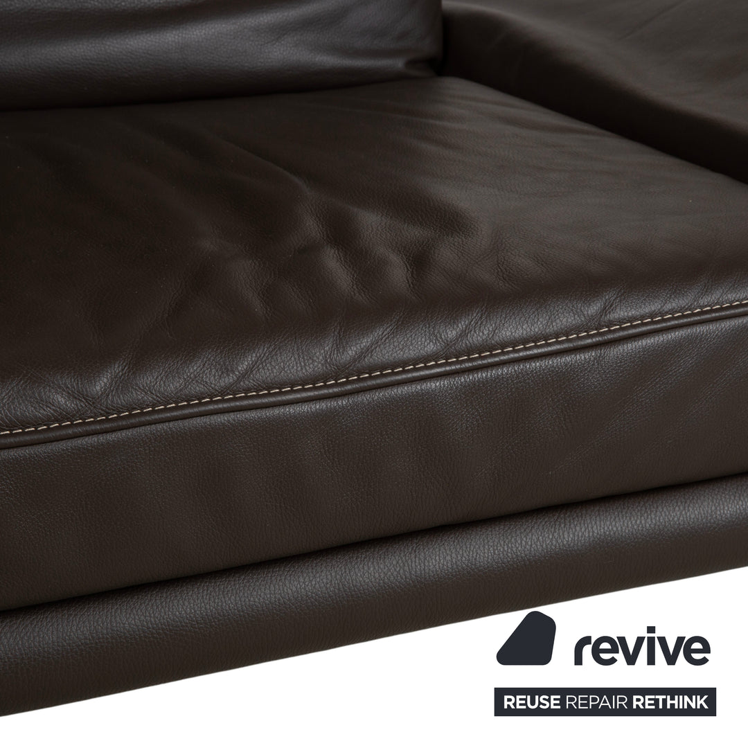 Koinor Raoul Leder Dreisitzer Braun Espresso Sofa Couch manuelle Relaxfunktion