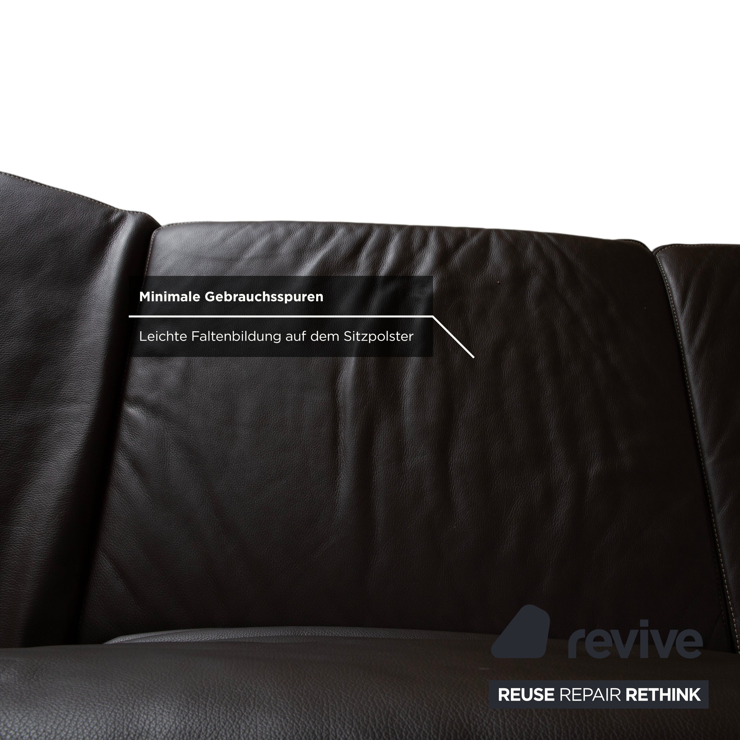 Koinor Raoul Leder Dreisitzer Braun Espresso Sofa Couch manuelle Relaxfunktion