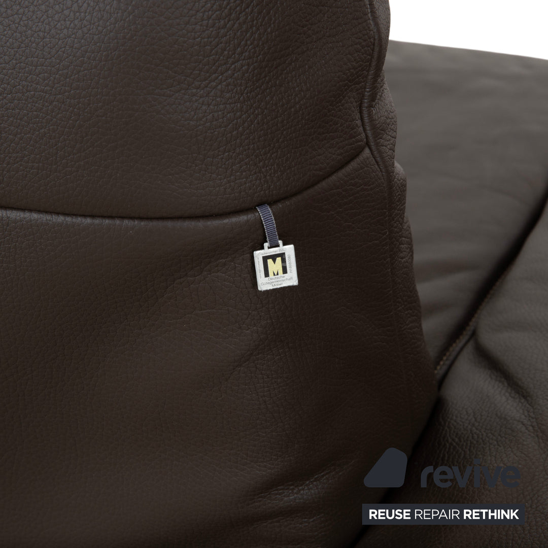 Koinor Raoul Leder Dreisitzer Braun Espresso Sofa Couch manuelle Relaxfunktion