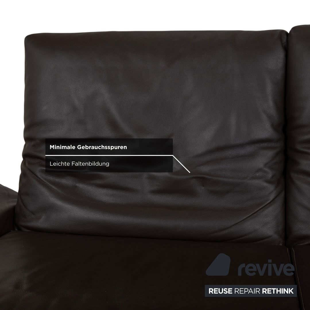 Koinor Raoul Leder Dreisitzer Braun Espresso Sofa Couch manuelle Relaxfunktion