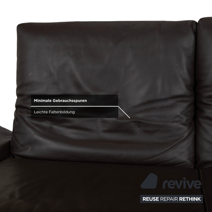 Koinor Raoul Leder Dreisitzer Braun Espresso Sofa Couch manuelle Relaxfunktion