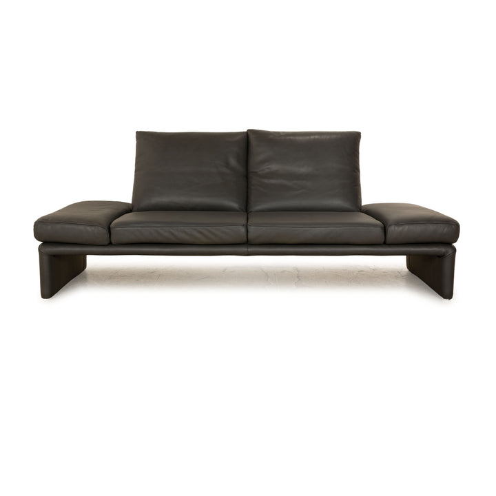 Koinor Raoul Leder Dreisitzer Dunkelgrau Schiefer manuelle Funktion Sofa Couch