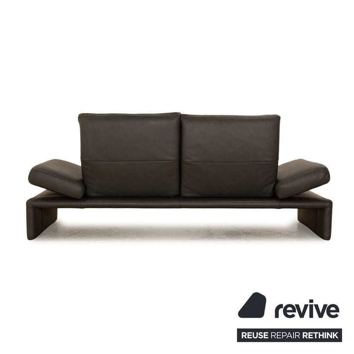 Koinor Raoul Leder Dreisitzer Dunkelgrau Schiefer manuelle Funktion Sofa Couch