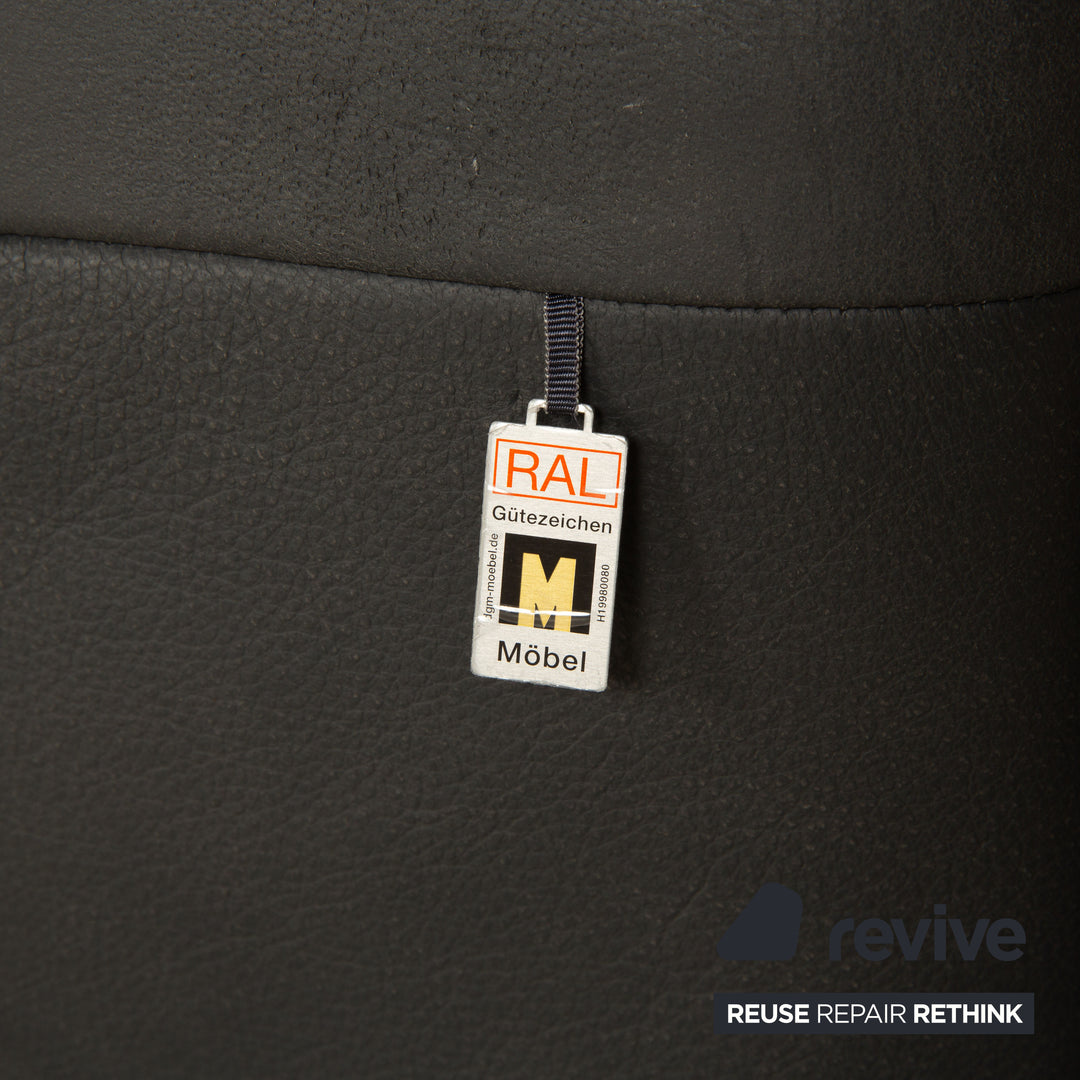 Koinor Raoul Leder Ecksofa Anthrazit Grau manuelle Funktion Recamiere Rechts Sofa Couch