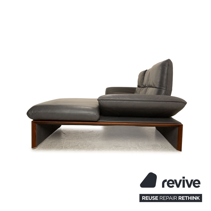 Koinor Raoul Leder Ecksofa Anthrazit Grau manuelle Funktion Recamiere Rechts Sofa Couch