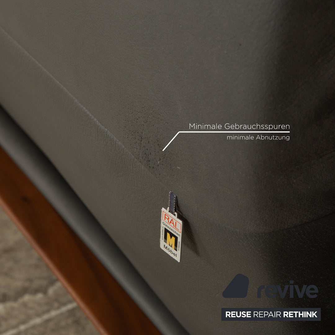 Koinor Raoul Leder Ecksofa Anthrazit Grau manuelle Funktion Recamiere Rechts Sofa Couch