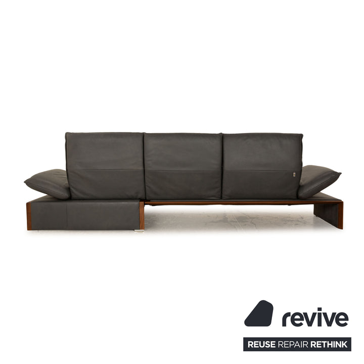 Koinor Raoul Leder Ecksofa Anthrazit Grau manuelle Funktion Recamiere Rechts Sofa Couch