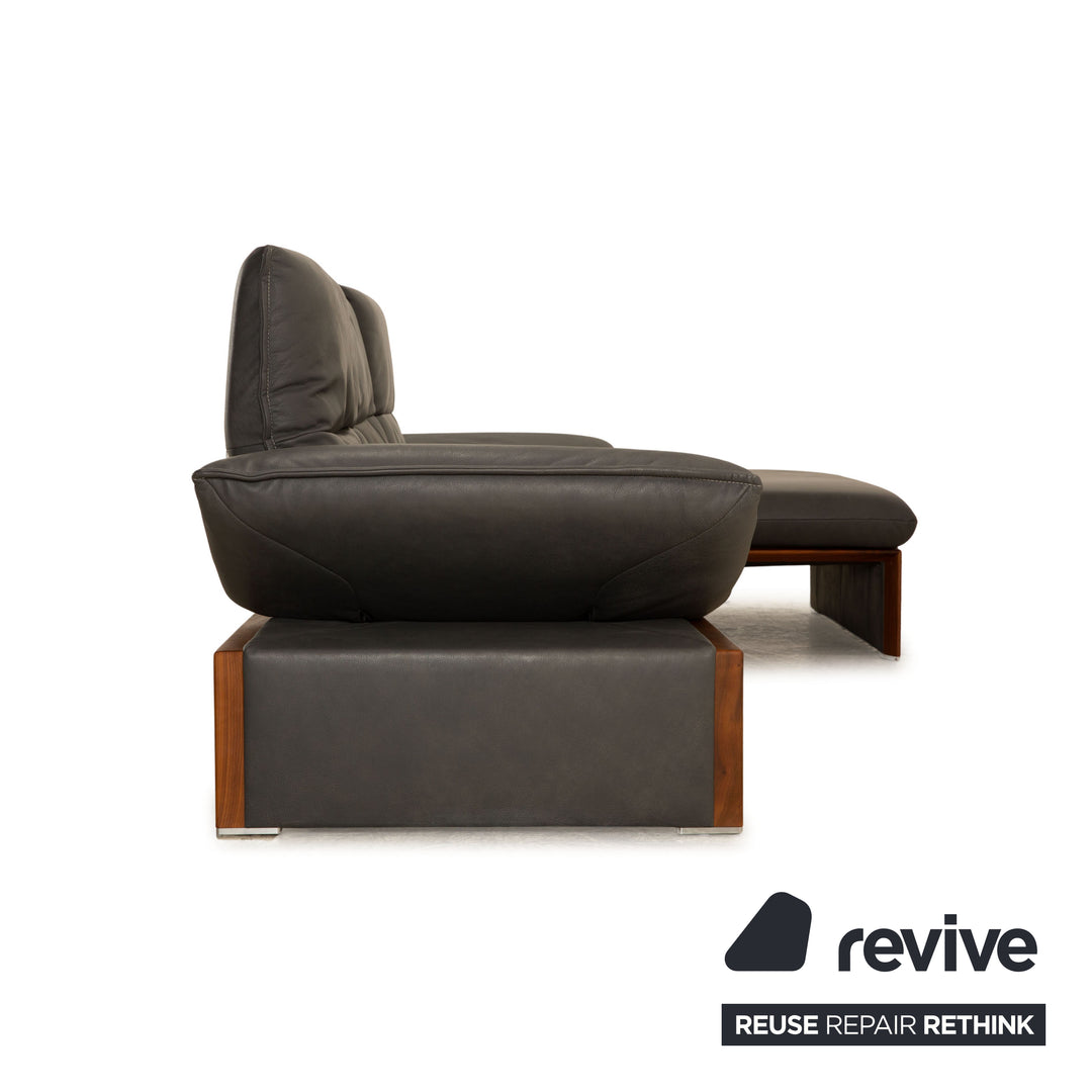 Koinor Raoul Leder Ecksofa Anthrazit Grau manuelle Funktion Recamiere Rechts Sofa Couch