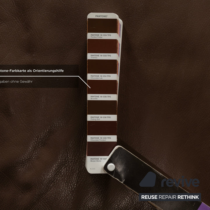 Canapé d'angle en cuir Koinor Raoul marron gris méridienne droite fonction manuelle