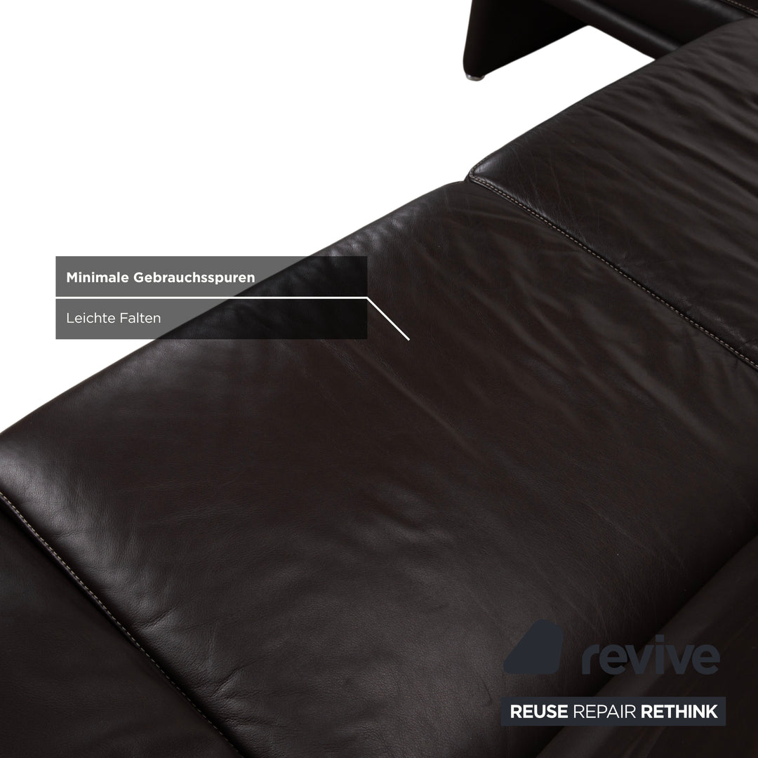 Koinor Raoul Leather Corner Sofa Brown Manual Function Left Chaise Longue