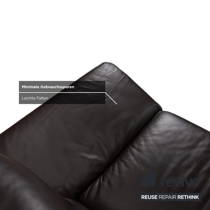 Koinor Raoul Leather Corner Sofa Brown Manual Function Left Chaise Longue