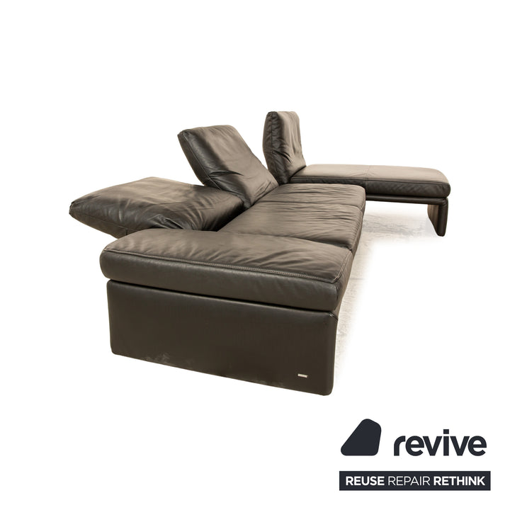 Koinor Raoul Leder Ecksofa Schwarz manuelle Funktion Recamiere Rechts Sofa Couch