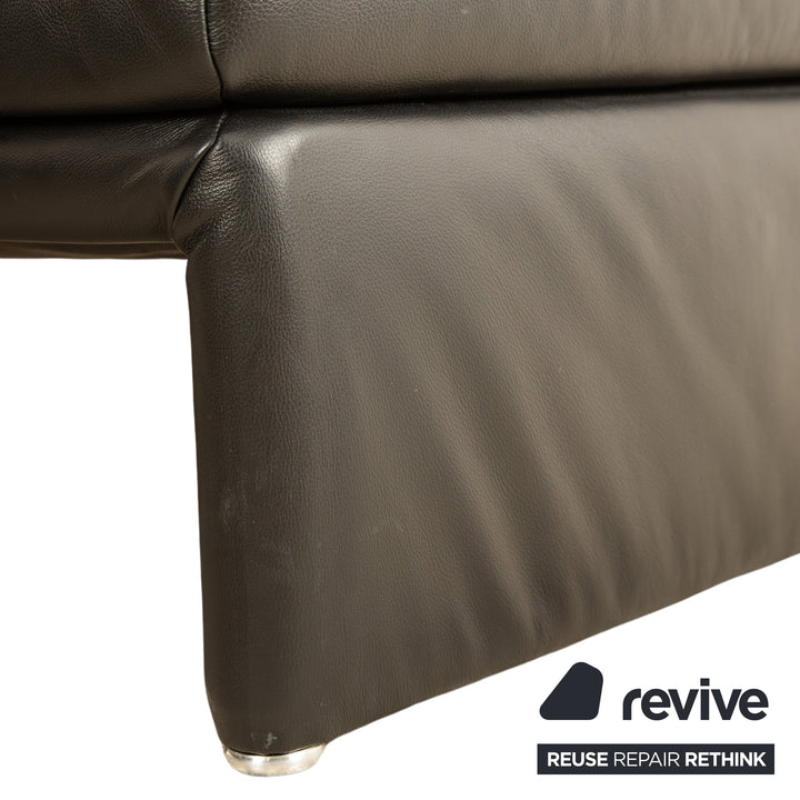 Koinor Raoul Leder Ecksofa Schwarz manuelle Funktion Recamiere Rechts Sofa Couch