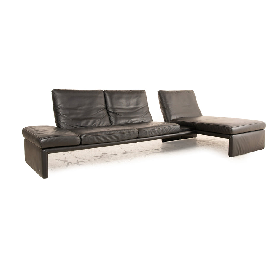 Koinor Raoul Leder Ecksofa Schwarz manuelle Funktion Recamiere Rechts Sofa Couch