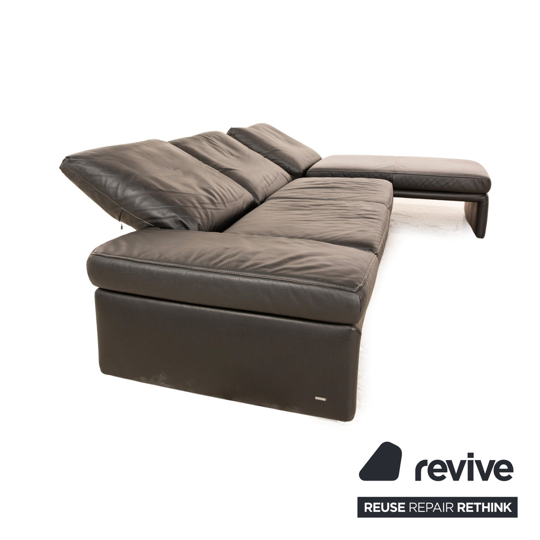 Koinor Raoul Leder Ecksofa Schwarz manuelle Funktion Recamiere Rechts Sofa Couch