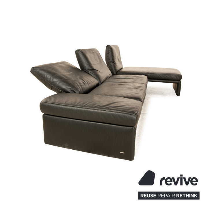 Koinor Raoul Leder Ecksofa Schwarz manuelle Funktion Recamiere Rechts Sofa Couch