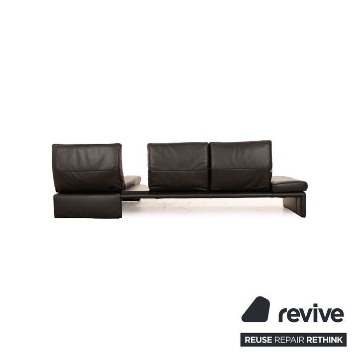 Koinor Raoul Leather Corner Sofa Black Manual Function Recamiere Right Sofa Couch