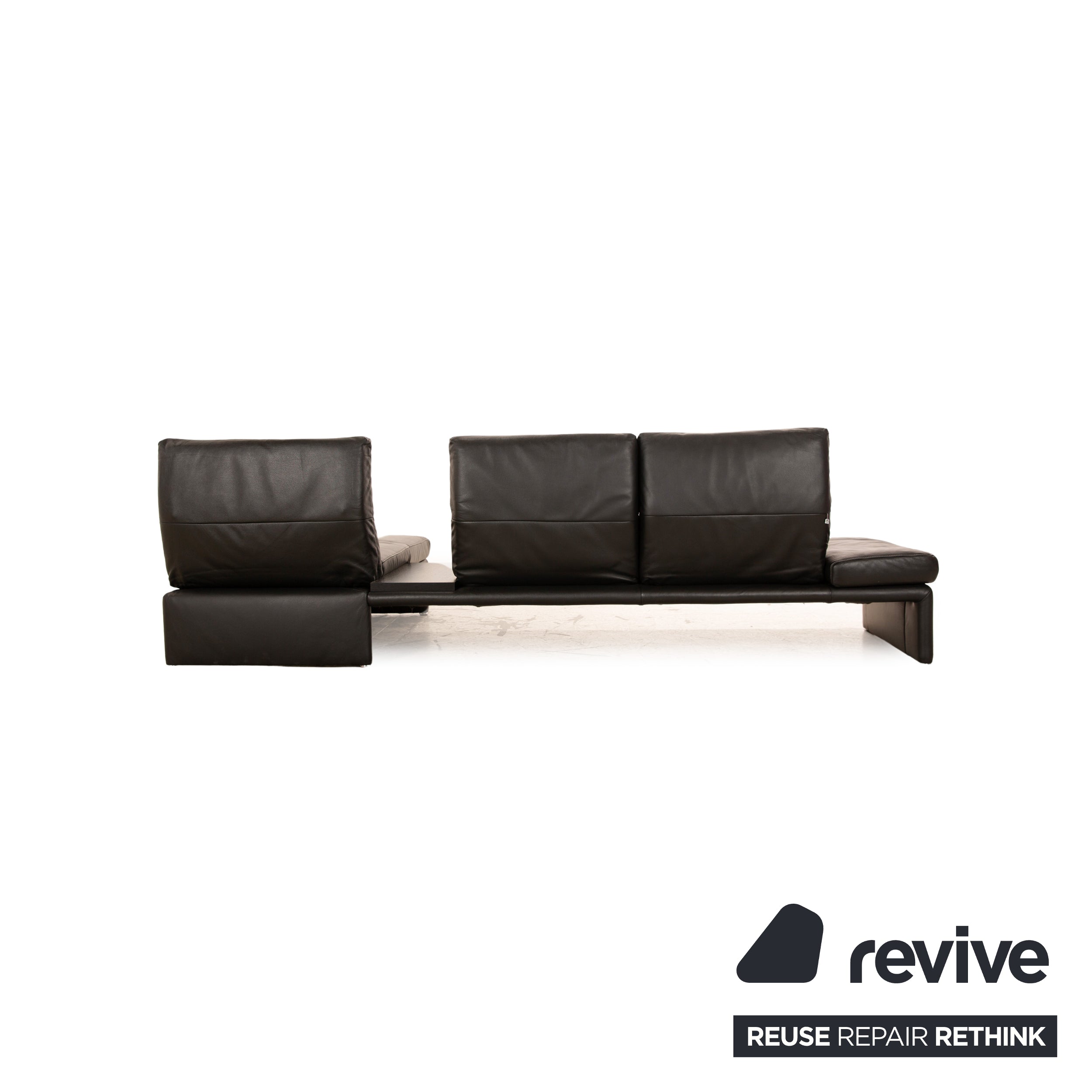 Koinor Raoul Leder Ecksofa Schwarz manuelle Funktion Recamiere Rechts Sofa Couch