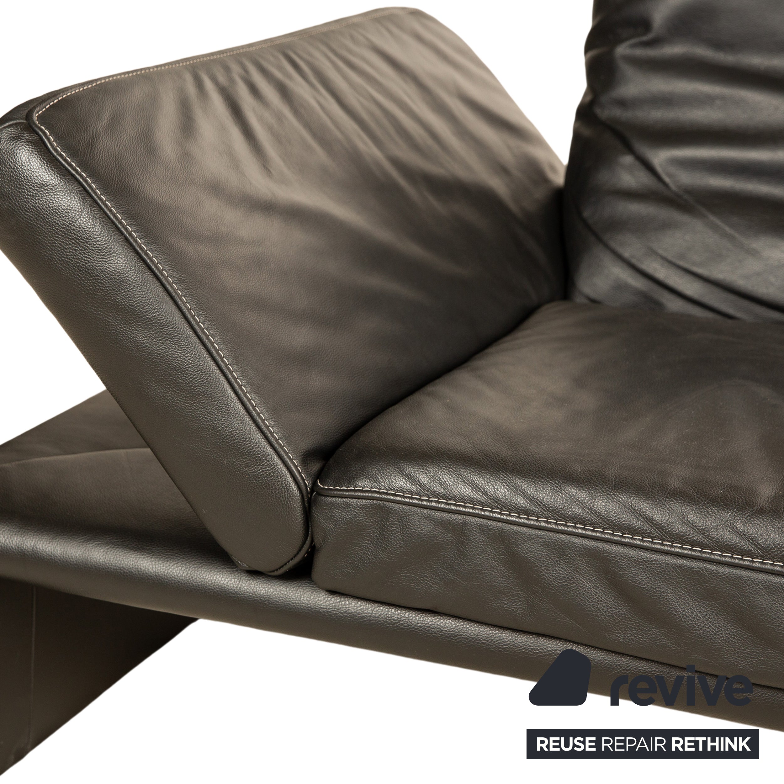 Koinor Raoul Leder Ecksofa Schwarz manuelle Funktion Recamiere Rechts Sofa Couch