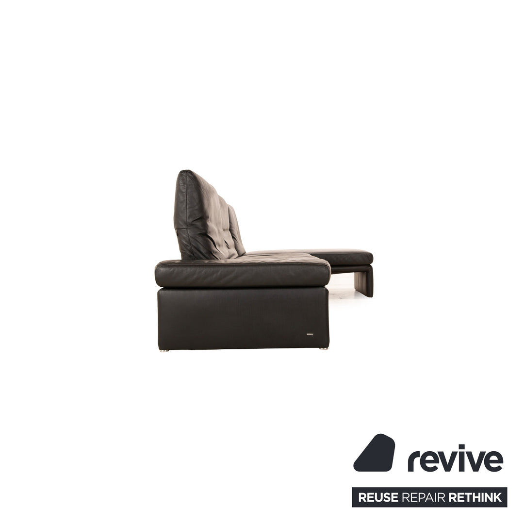 Koinor Raoul Leder Ecksofa Schwarz manuelle Funktion Recamiere Rechts Sofa Couch