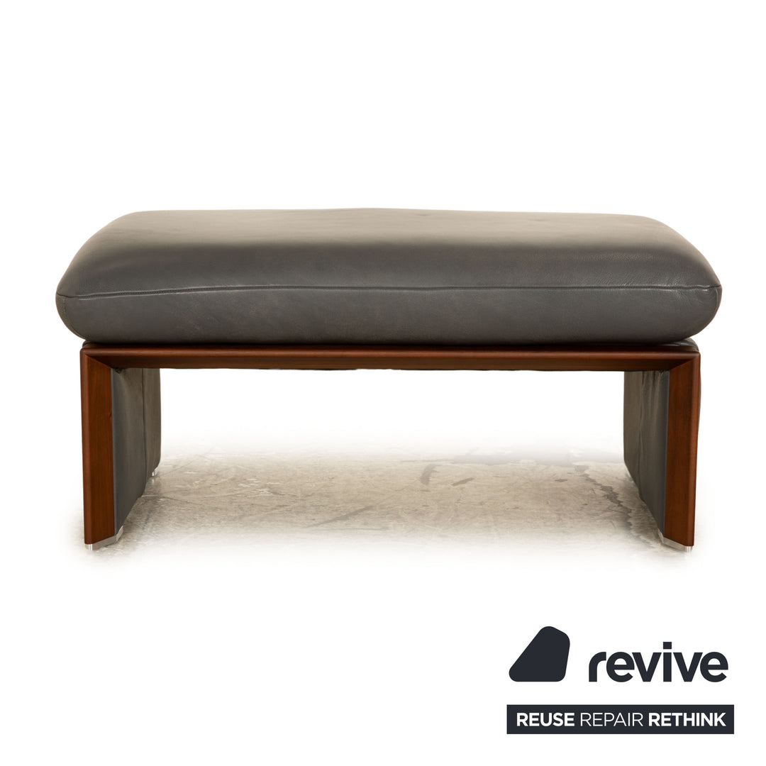 Koinor Raoul Leather Stool Anthracite Gray