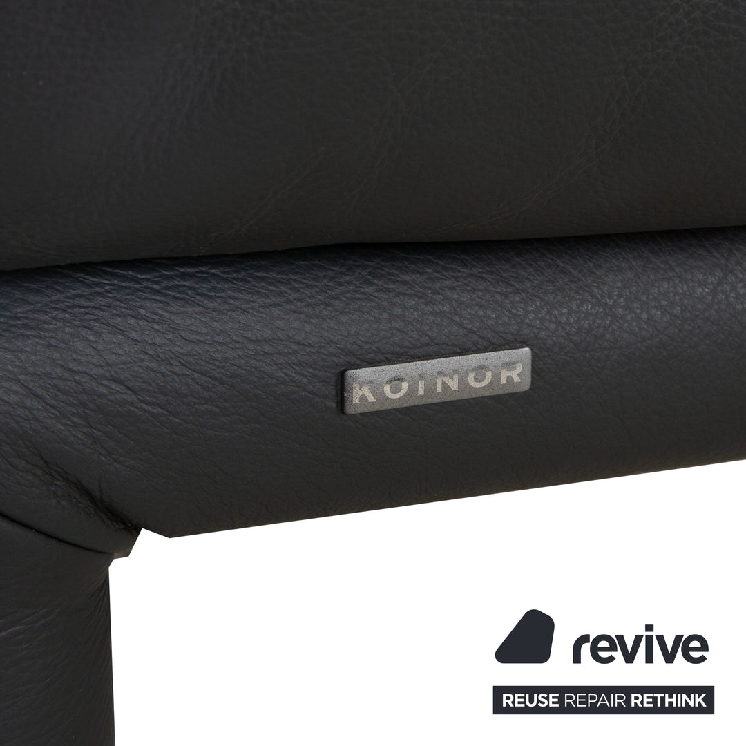 Fauteuil suspendu en cuir Koinor Raoul, gris anthracite, fonction électrique