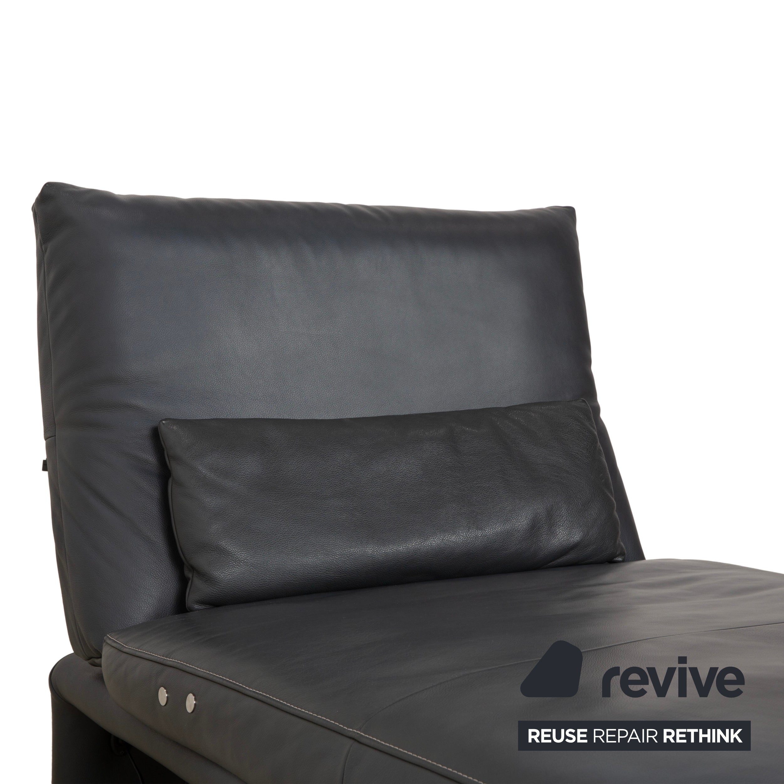Fauteuil suspendu en cuir Koinor Raoul, gris anthracite, fonction électrique