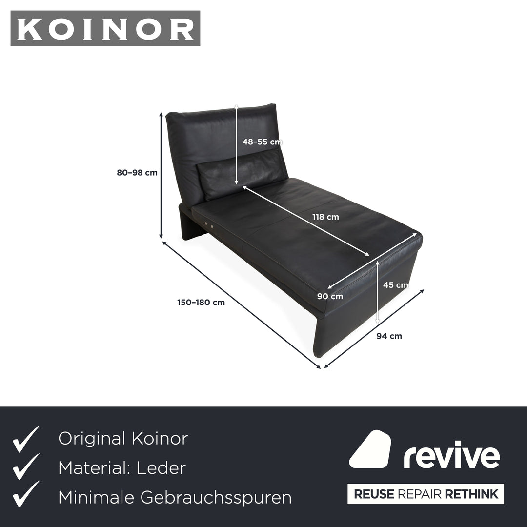 Fauteuil suspendu en cuir Koinor Raoul, gris anthracite, fonction électrique