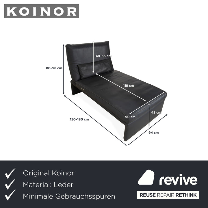 Fauteuil suspendu en cuir Koinor Raoul, gris anthracite, fonction électrique